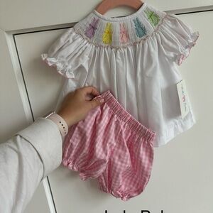 NWT Lulu Bebe smocked Easter set
